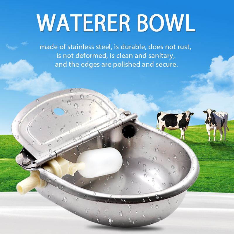 Stainless Steel cow horse Water Bowls Cattle Dog Cattle Sheep Pig Float Bowl Water Outlet Automatic Waterer Drinking Bowl 1PC
