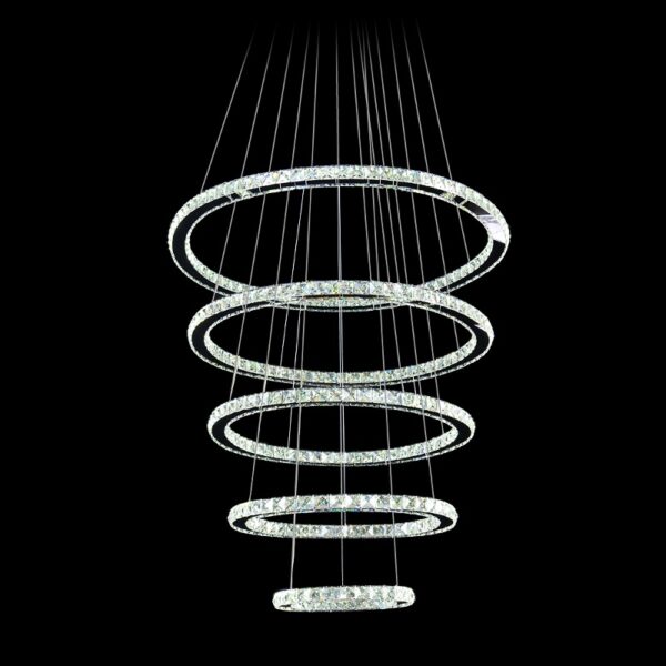 Crystal chandelier 5 rings