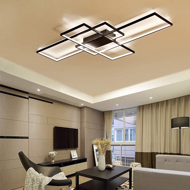 Gleam Rectangle Aluminum Modern Led ceiling lights for living room bedroom AC85-265V White/Black Ceiling Lamp Fixtures