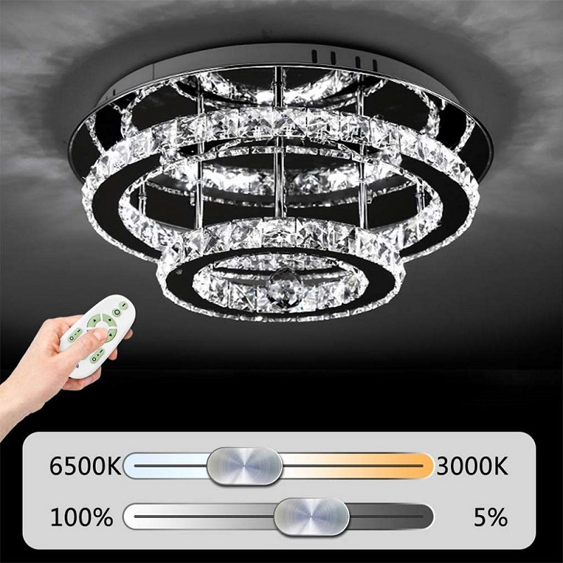 Stainless Steel Led Crystal Ceiling Light Circular Corridor Balcony - Circular Crystal Ceiling Light