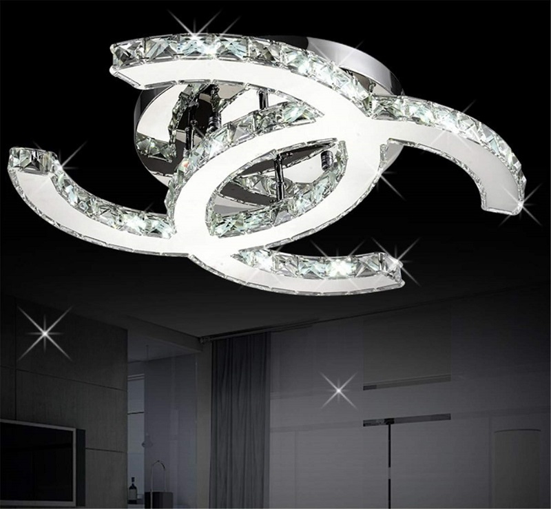 Double C crystal ceiling lamp