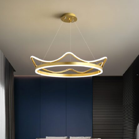 Crown lamp bedroom chandelier modern minimalist lighting Nordic net red children’s room light luxury romantic lamps