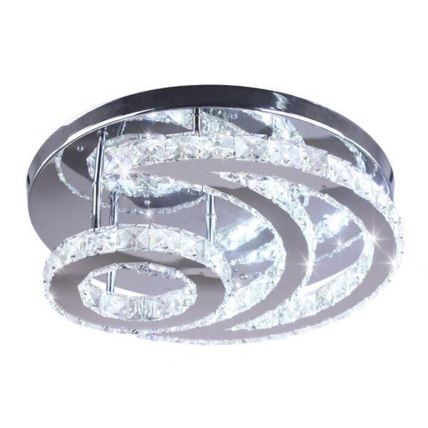 Stainless steel crystal ceiling light