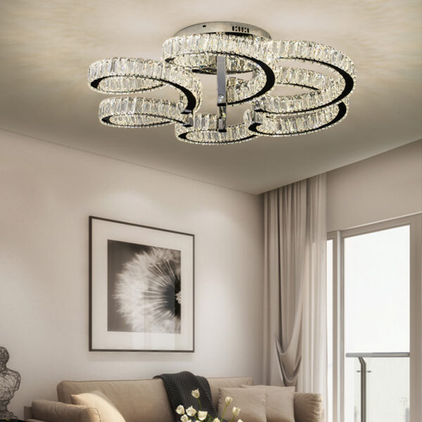 Shaped crystal ceiling light