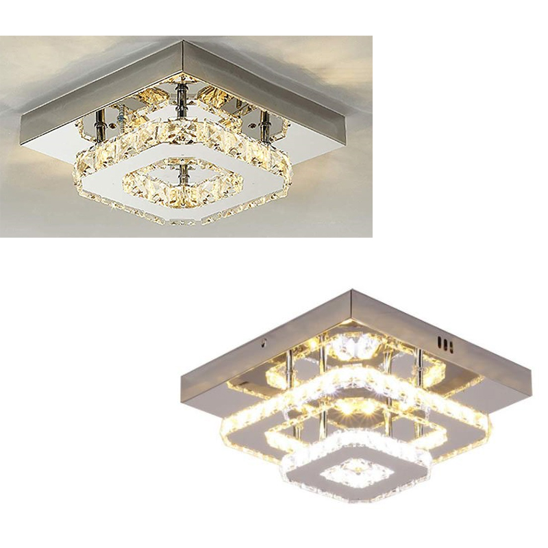 LED Crystal Square Ceiling Lamp Modern Indoor Lighting Aisle Corridor LED Ceiling Light Home Decoration for Living Room