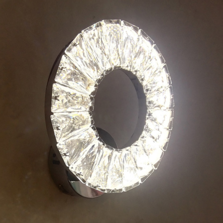 Crystal Aisle lamp LED Ring Stainless Steel Wall lamp Bedside Night lamp Stair lamp